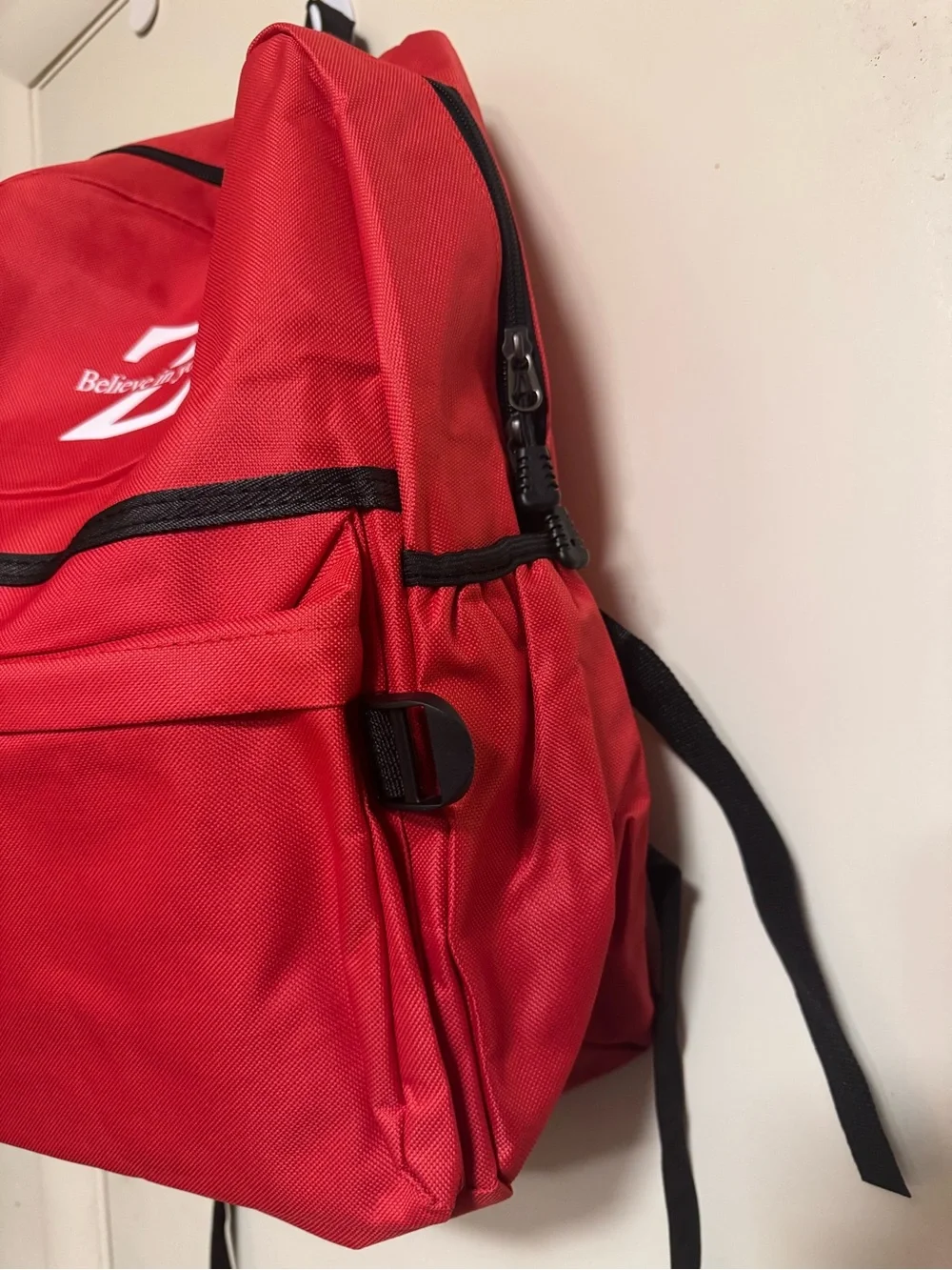 Red 'Believe in yourself' Z Logo Backpack - Men's Everyday Bag